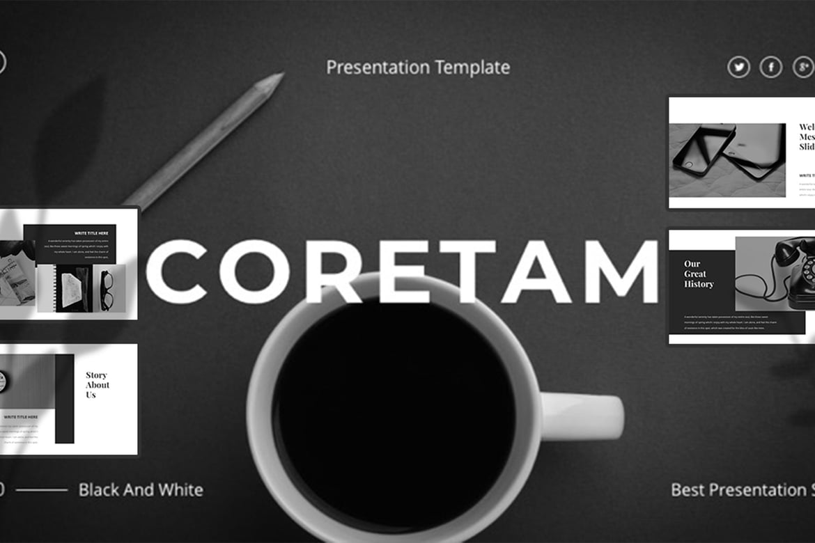 CORETAM – Template PowerPoint Bisnis Kreatif yang Menarik