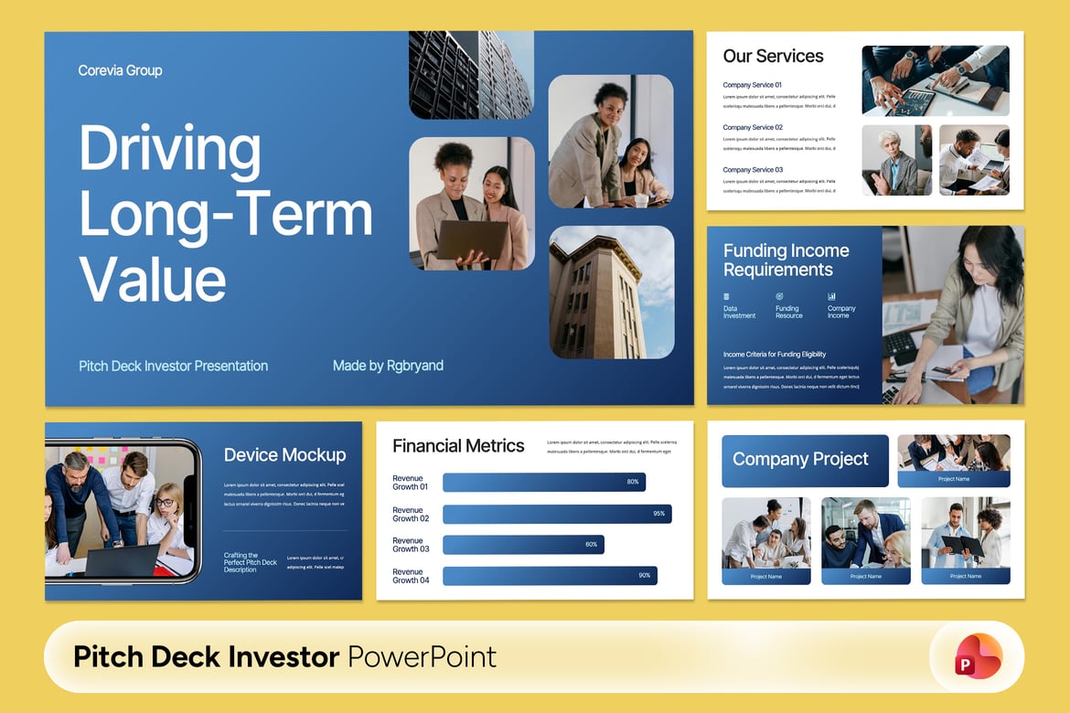 Corevia - Template Presentasi Investor PowerPoint yang Menarik