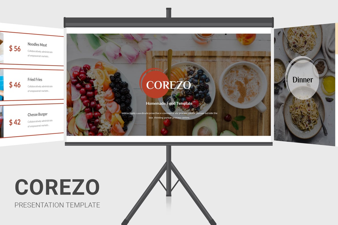 Template Presentasi PowerPoint Corezo - Layanan Makanan Rumahan