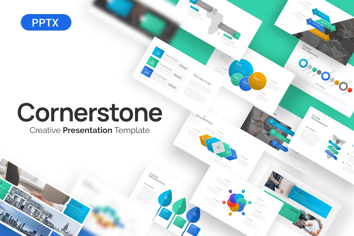 Template Presentasi PowerPoint Cornerstone Kreatif yang Menarik