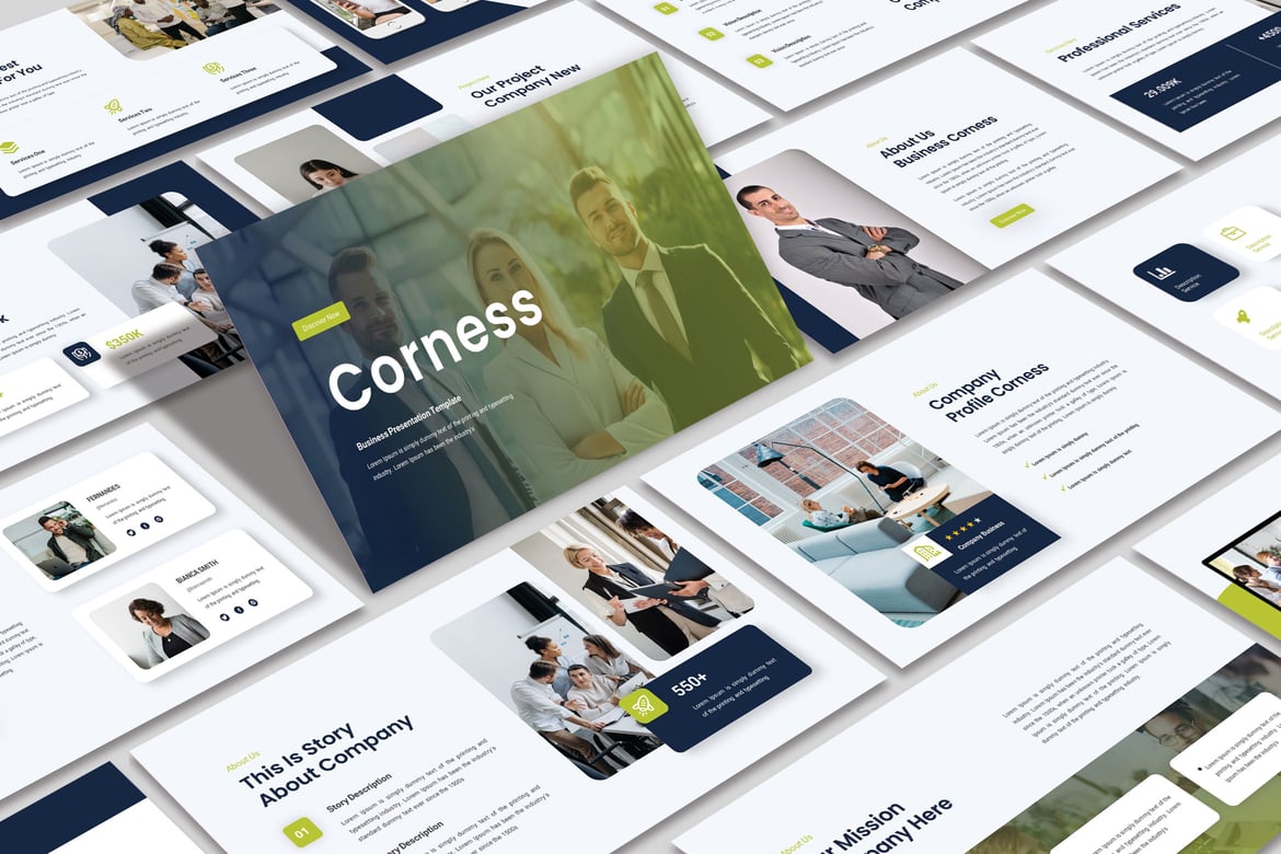 Template Powerpoint Corness yang Modern dan Kreatif
