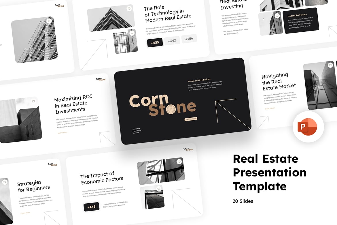 Template Presentasi PowerPoint Cornstone yang Minimalis dan Modern