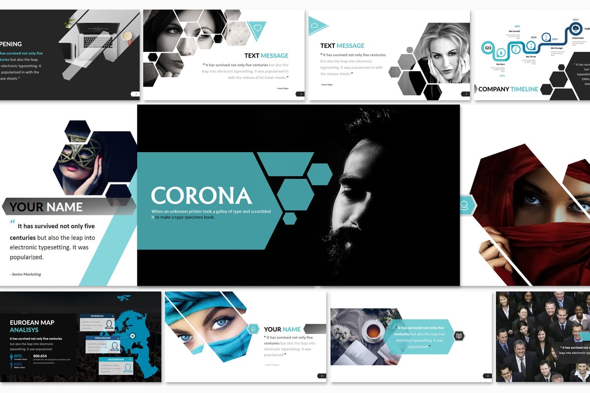 Template PowerPoint Corona - Presentasi Kreatif dan Serbaguna
