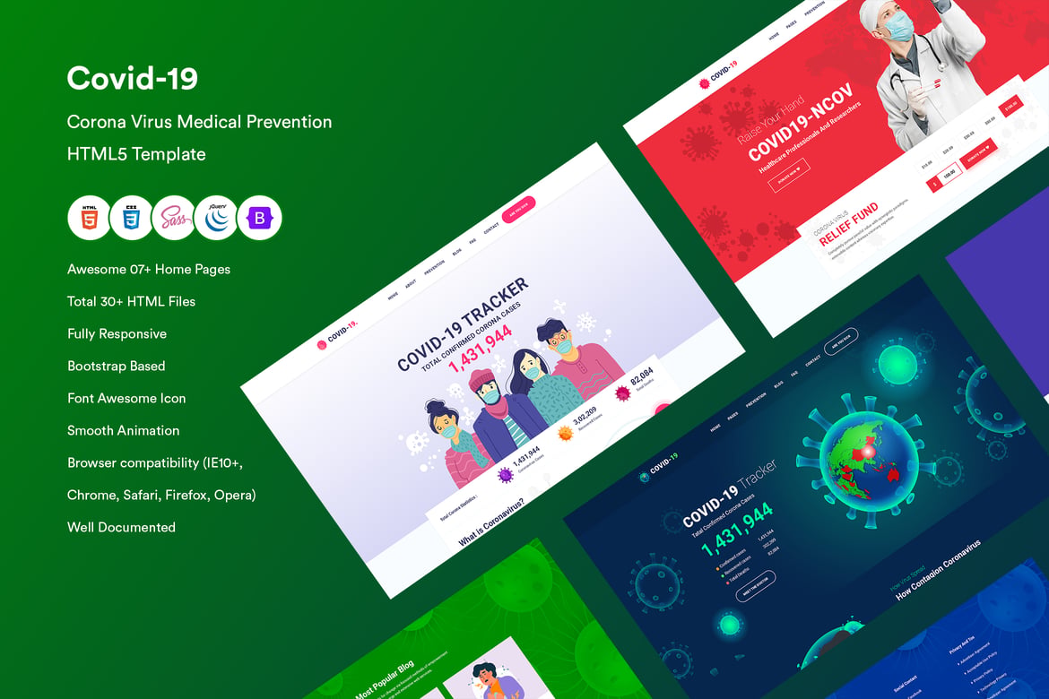 Template Website Pencegahan Medis COVID-19 yang Efektif