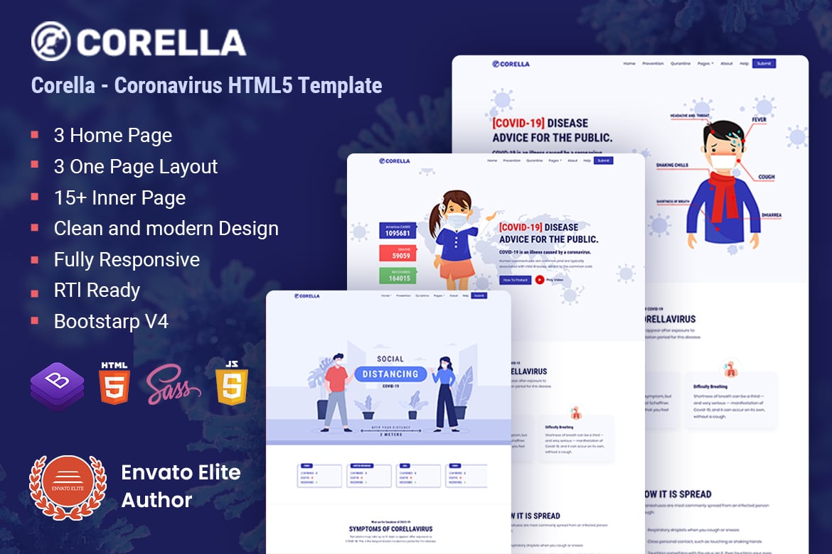 Template Medis COVID-19 yang Modern dan Responsif