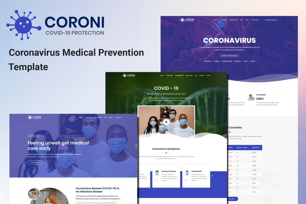 Coroni – Template Website Kesehatan dan Pencegahan Medis Modern