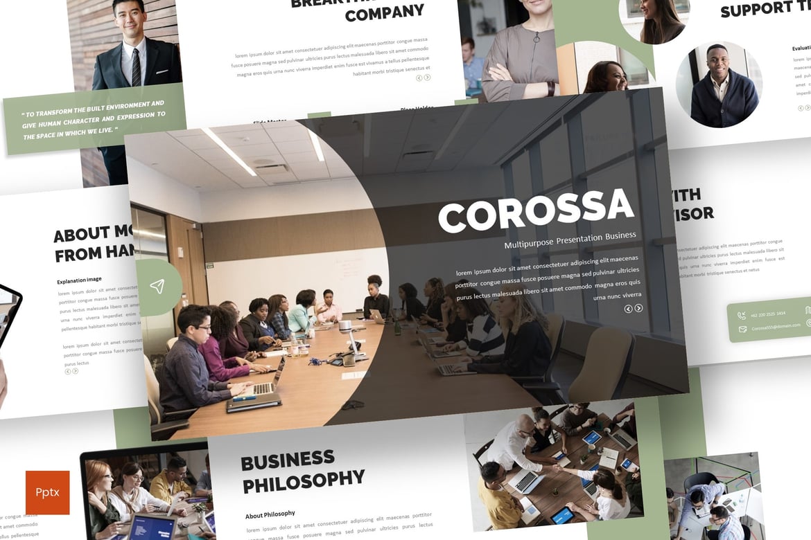Corossa - Template Powerpoint Bisnis yang Menarik dan Profesional
