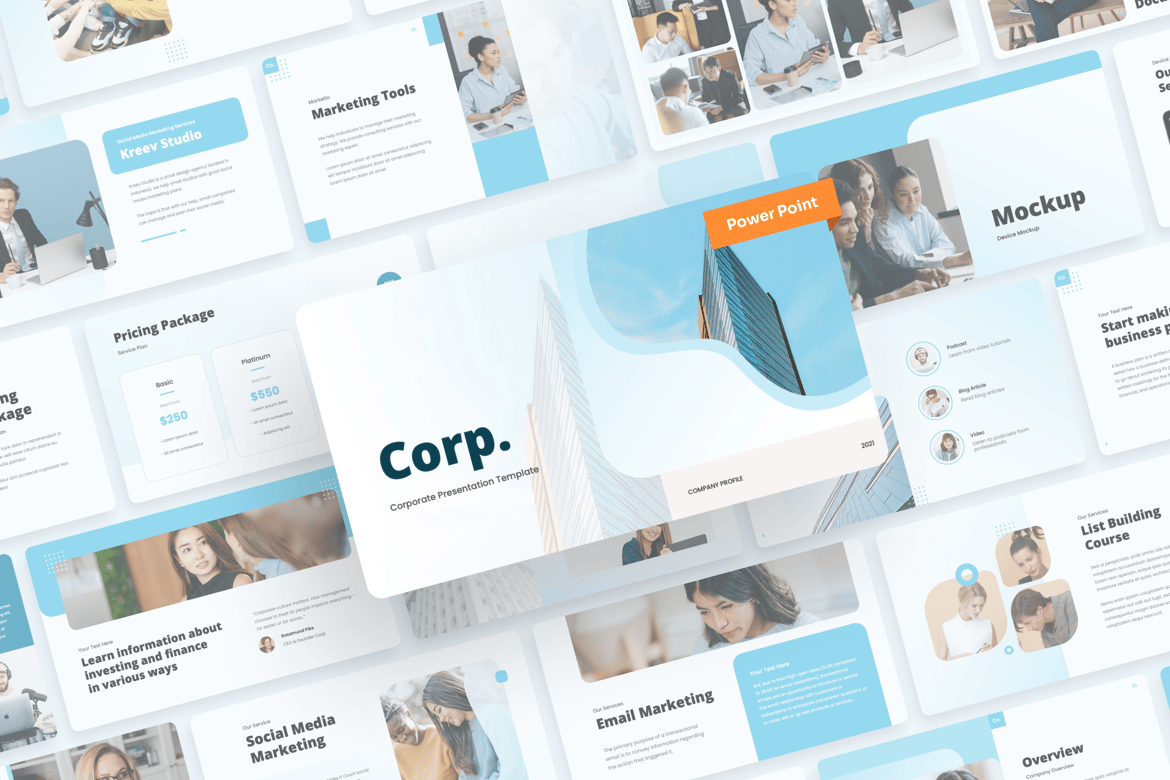 Template Presentasi Korporat - Corp PowerPoint yang Menarik dan Profesional