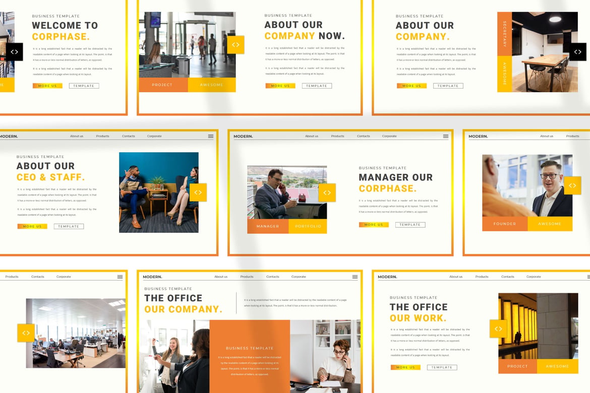 Template Powerpoint CORPHASE - Desain Menarik untuk Presentasi Anda