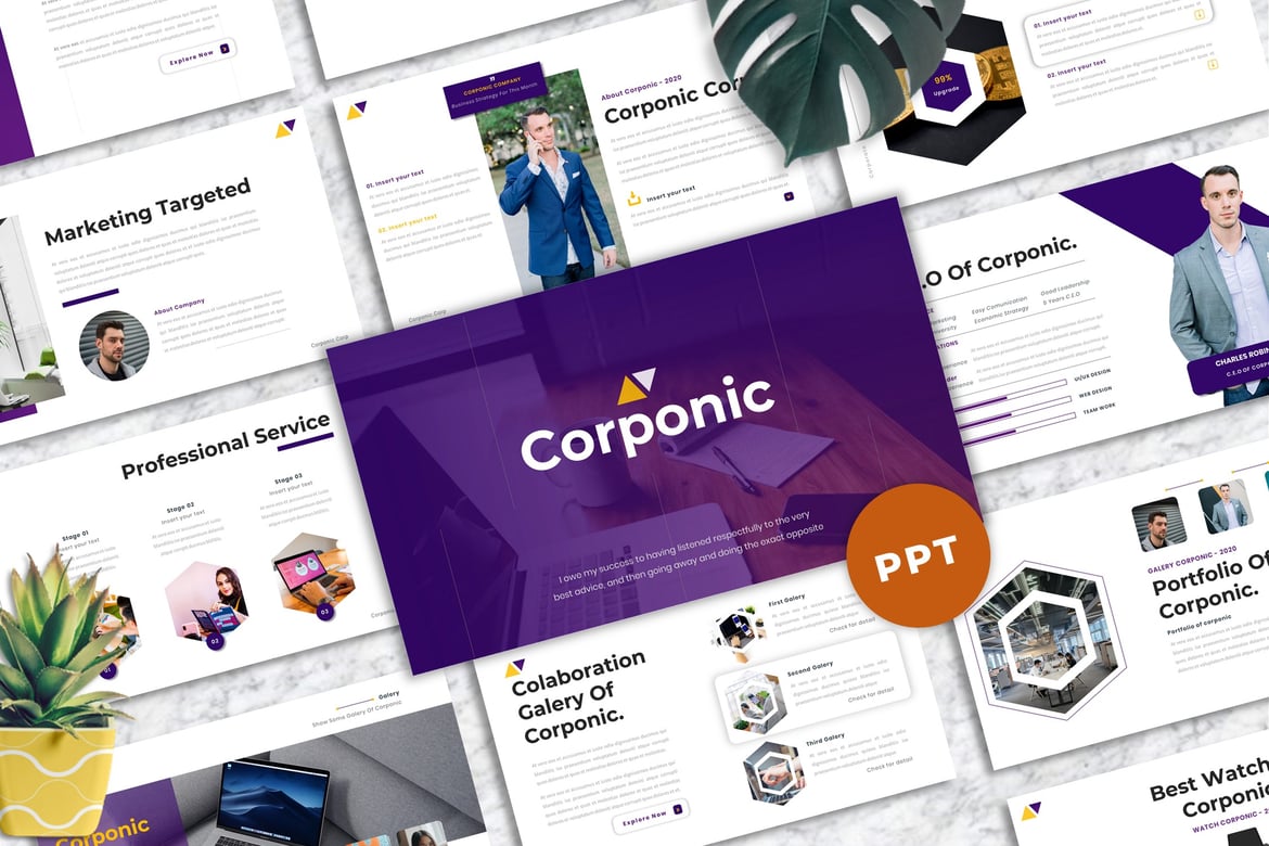 Corponic - Template Presentasi PowerPoint Profesional