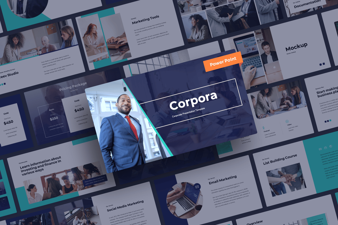 Template Presentasi Korporat Corpora - PowerPoint Profesional