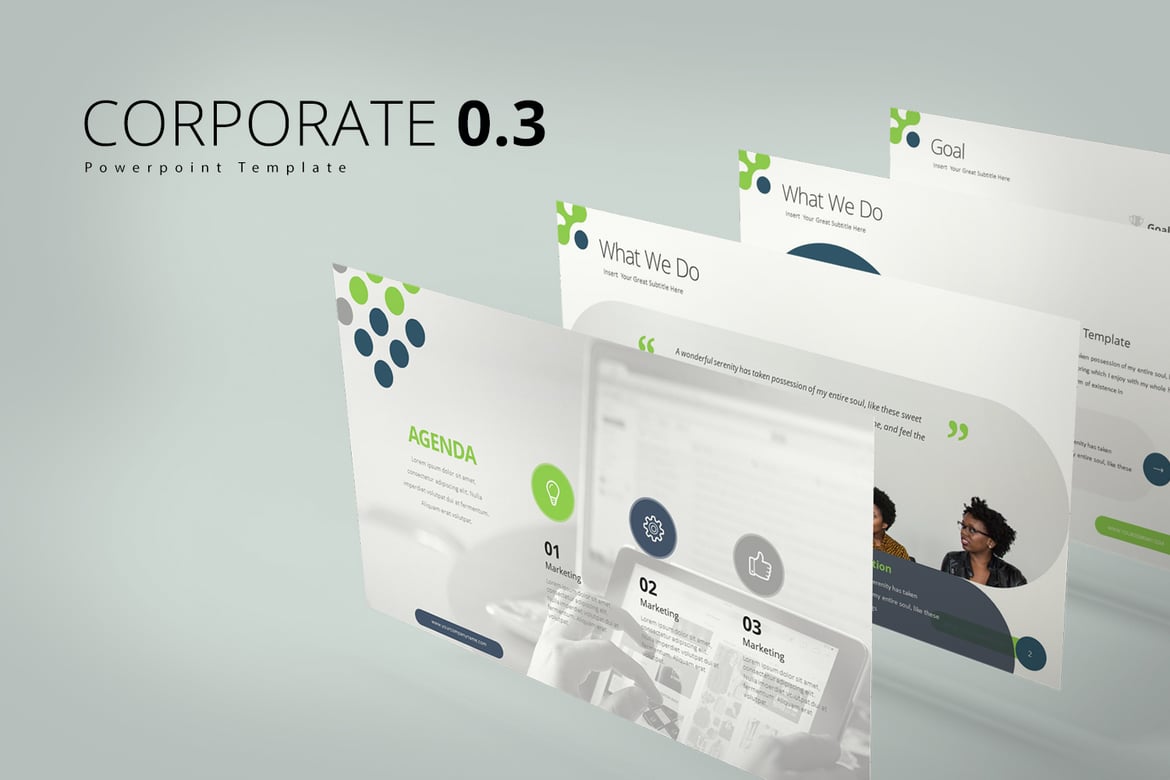 Template Presentasi PowerPoint Korporat 0.3 yang Menarik