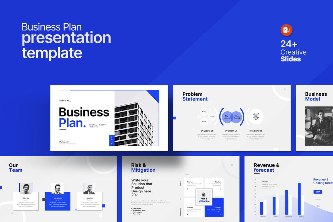 Template PowerPoint Rencana Bisnis Korporat yang Elegan dan Profesional