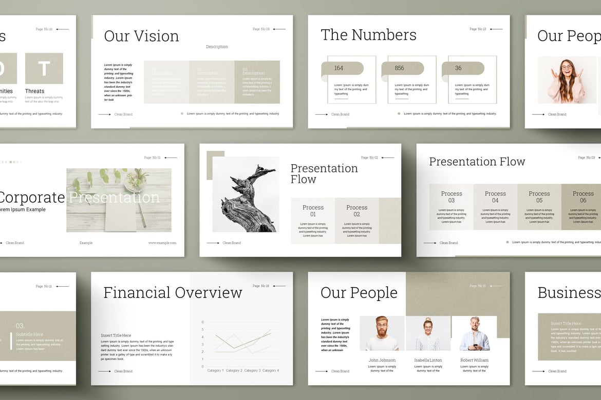 Template PowerPoint Presentasi Bisnis Korporat yang Modern dan Kreatif