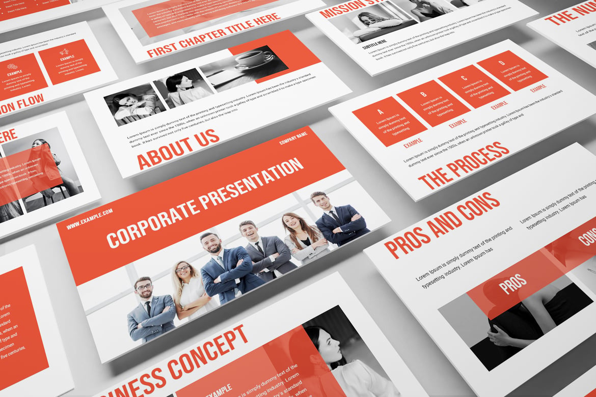 Template PowerPoint Presentasi Bisnis Korporat yang Modern dan Kreatif