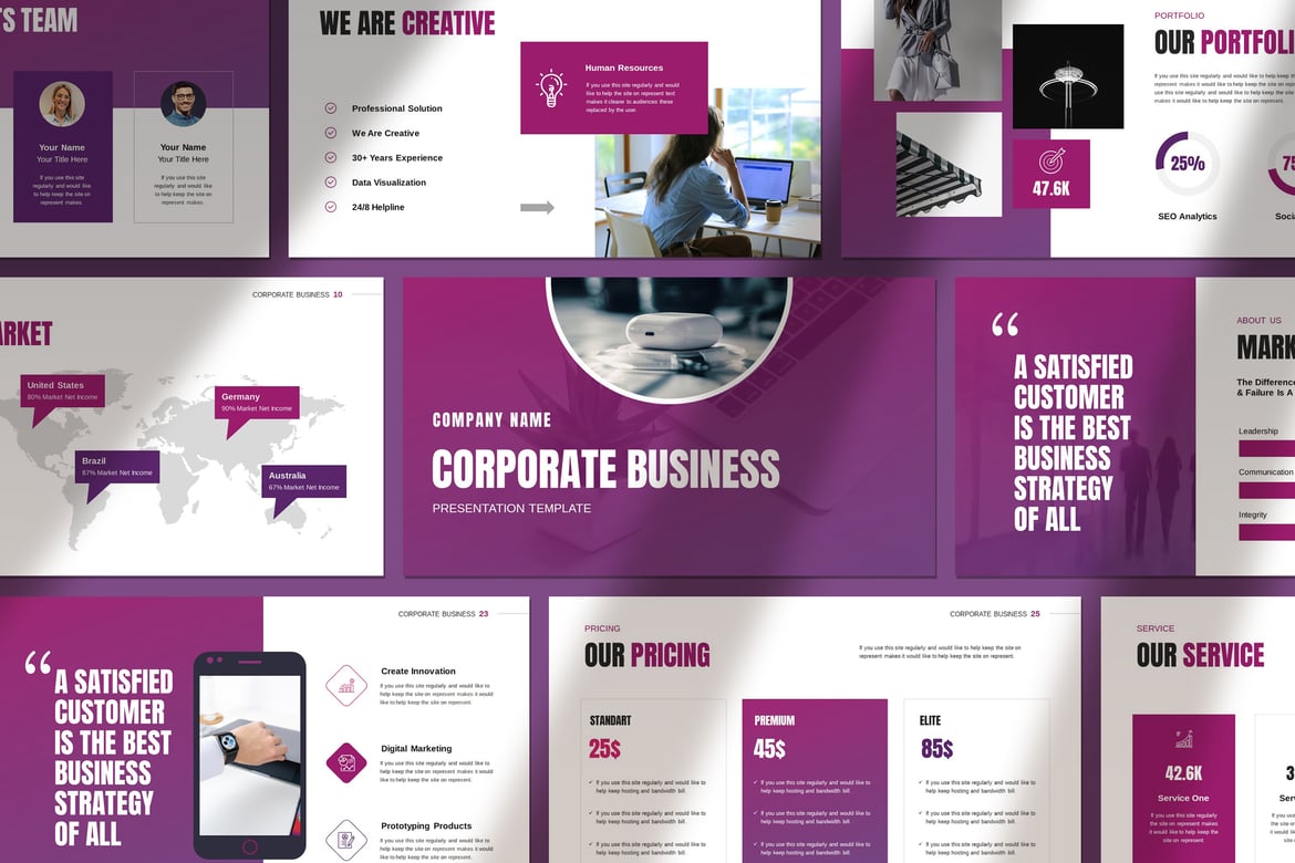 Template Presentasi PowerPoint Bisnis Korporat yang Menarik dan Profesional