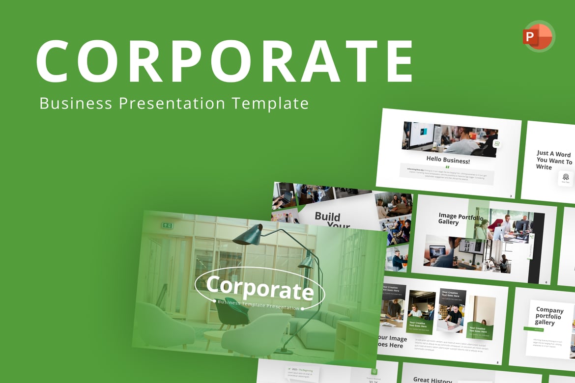 Template PowerPoint Bisnis Korporat yang Menarik