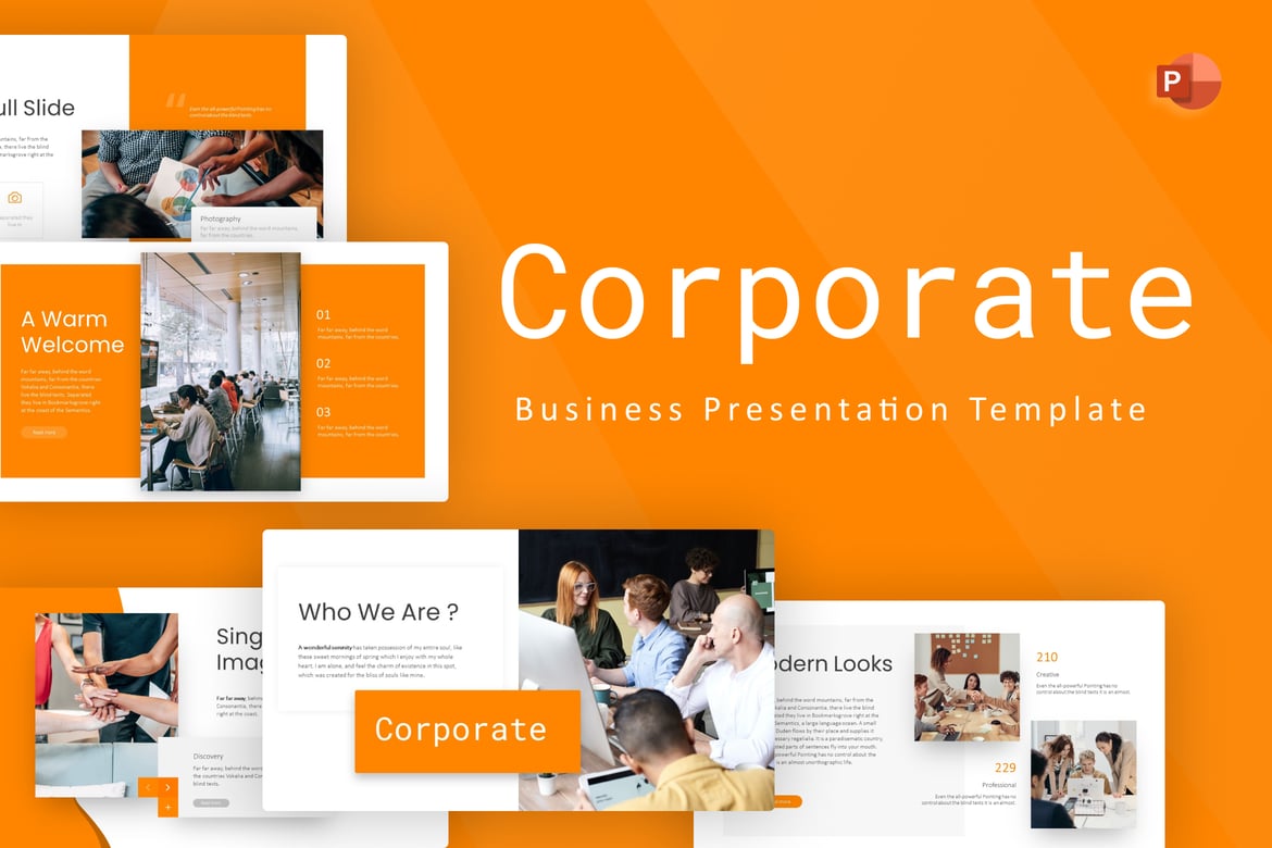 Template PowerPoint Bisnis Korporat yang Profesional