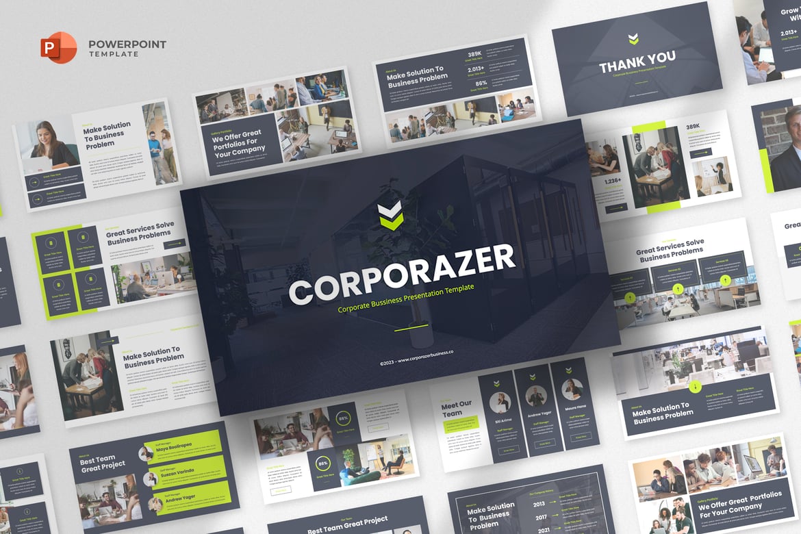 Template Presentasi PowerPoint Bisnis Korporat yang Profesional