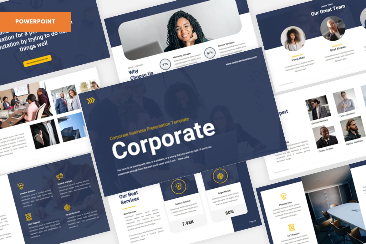 Template PowerPoint Korporat yang Menarik untuk Presentasi Bisnis