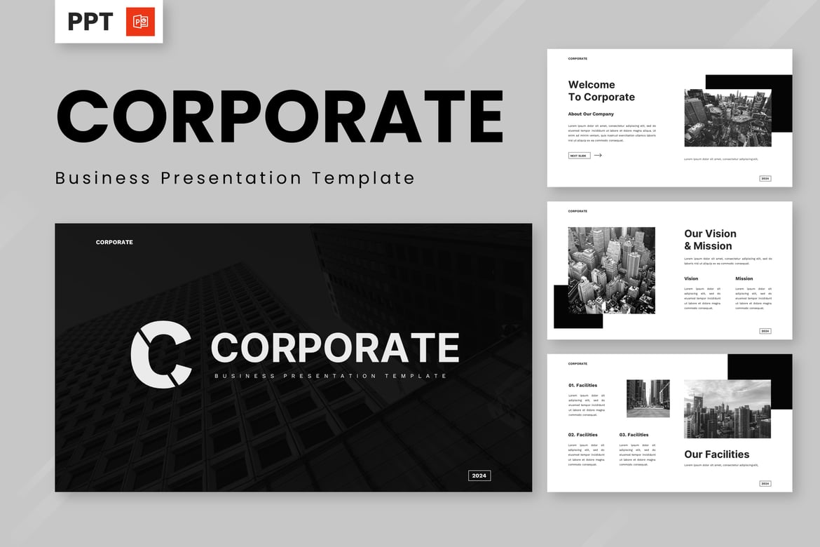 Template Powerpoint Bisnis Korporat yang Profesional dan Menarik