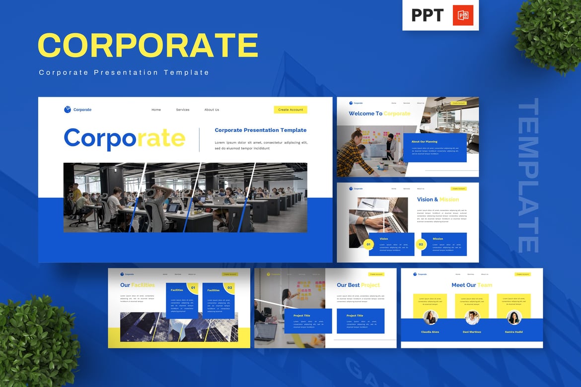 Template Presentasi Powerpoint Korporat yang Profesional