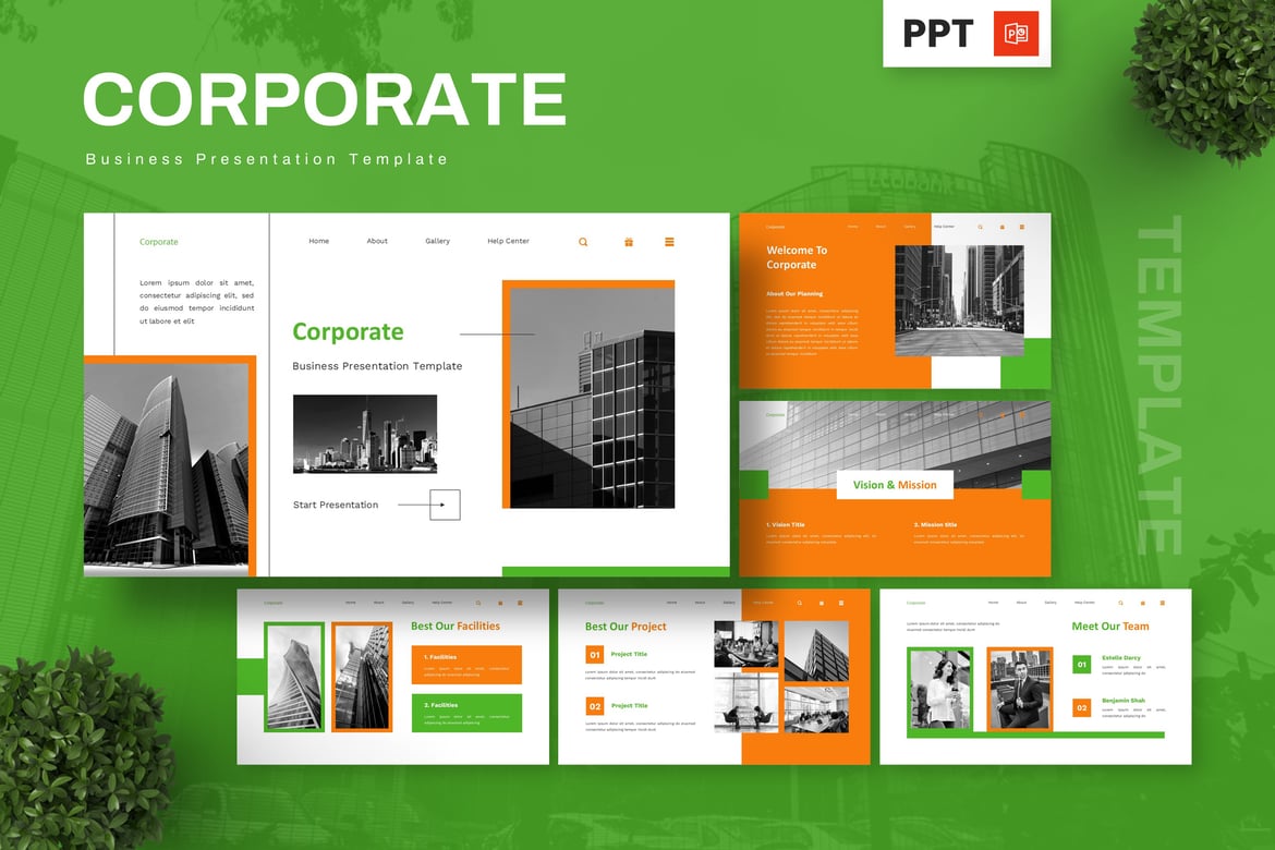 Template Powerpoint Korporat untuk Bisnis yang Profesional