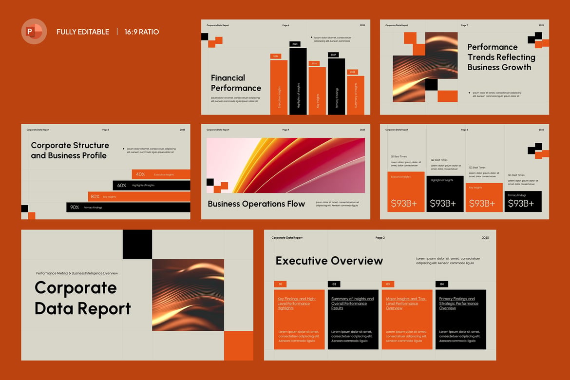 Template Presentasi Data Korporat yang Modern - PowerPoint