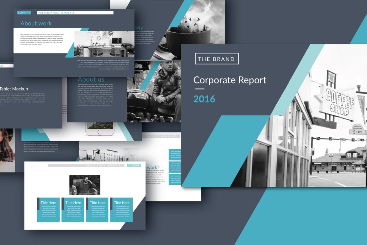 Template Powerpoint Desain Korporat yang Kreatif dan Minimalis