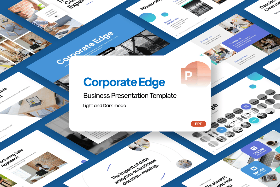 Template Presentasi PowerPoint Corporate Edge - Solusi Ideal untuk Bisnis Anda