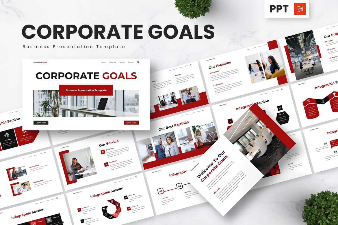 Template Presentasi Powerpoint untuk Mencapai Tujuan Korporat