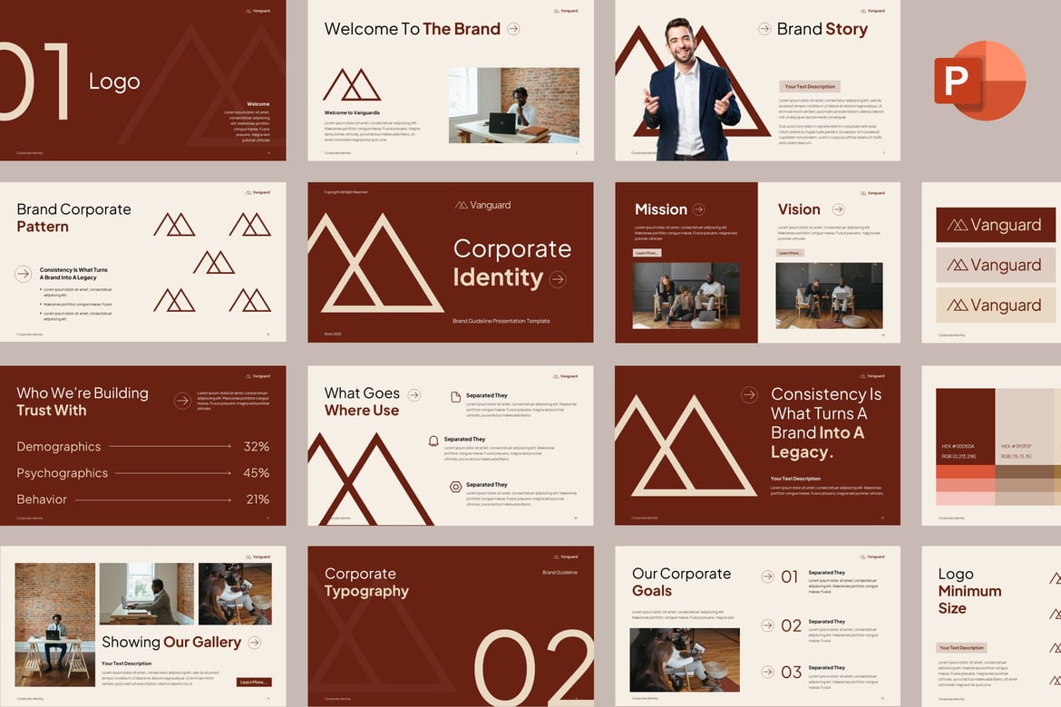 Template Presentasi Identitas Korporat yang Modern dan Profesional