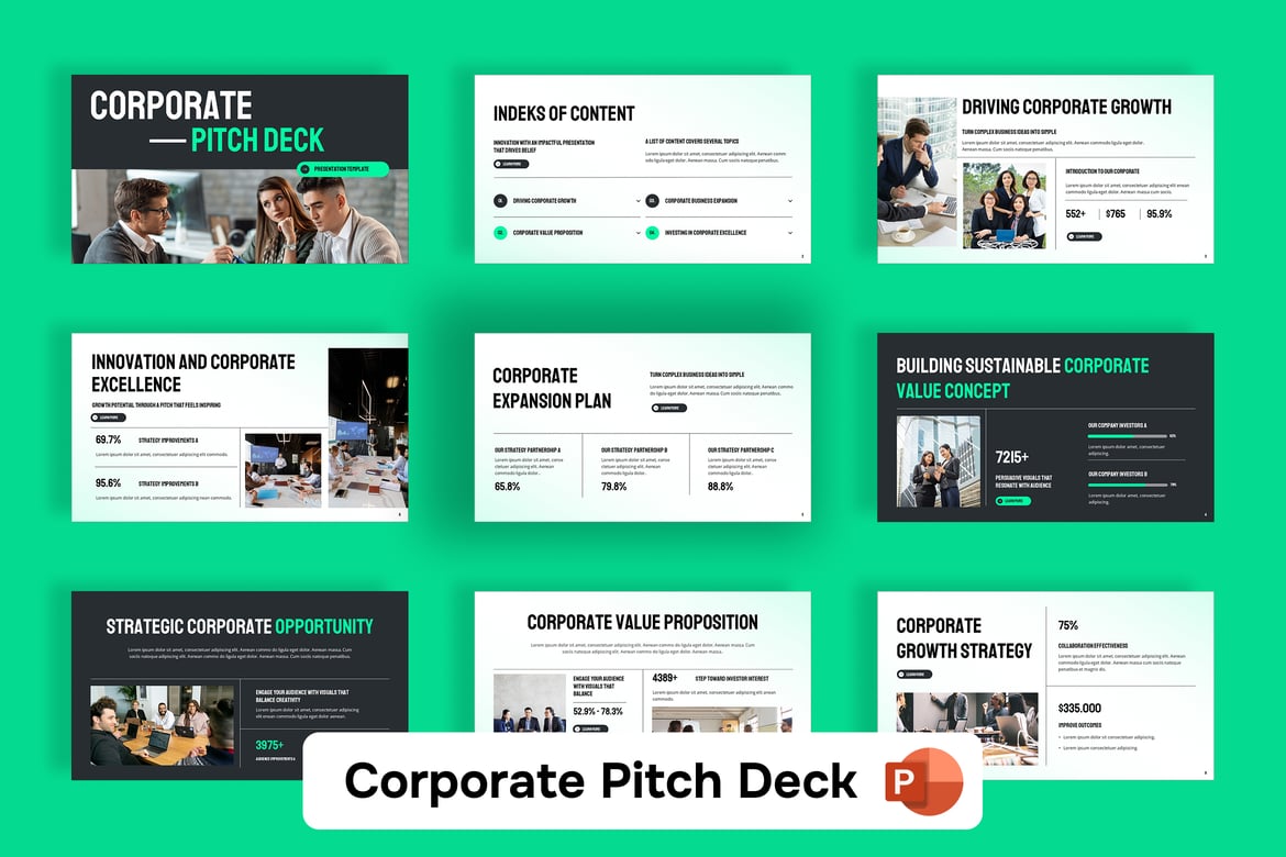Template Presentasi PowerPoint Pitch Deck Perusahaan yang Profesional