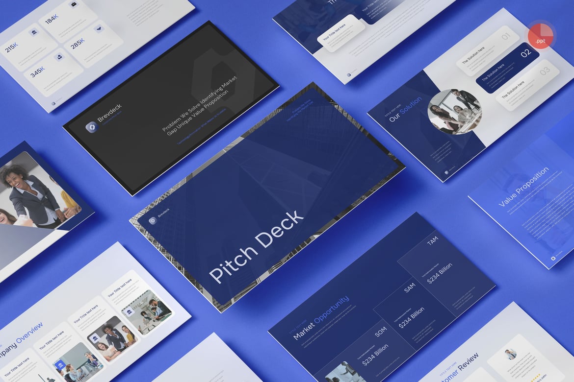 Template Presentasi Pitch Deck Korporat yang Menarik