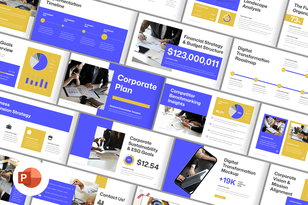 Template Presentasi Rencana Korporat yang Profesional