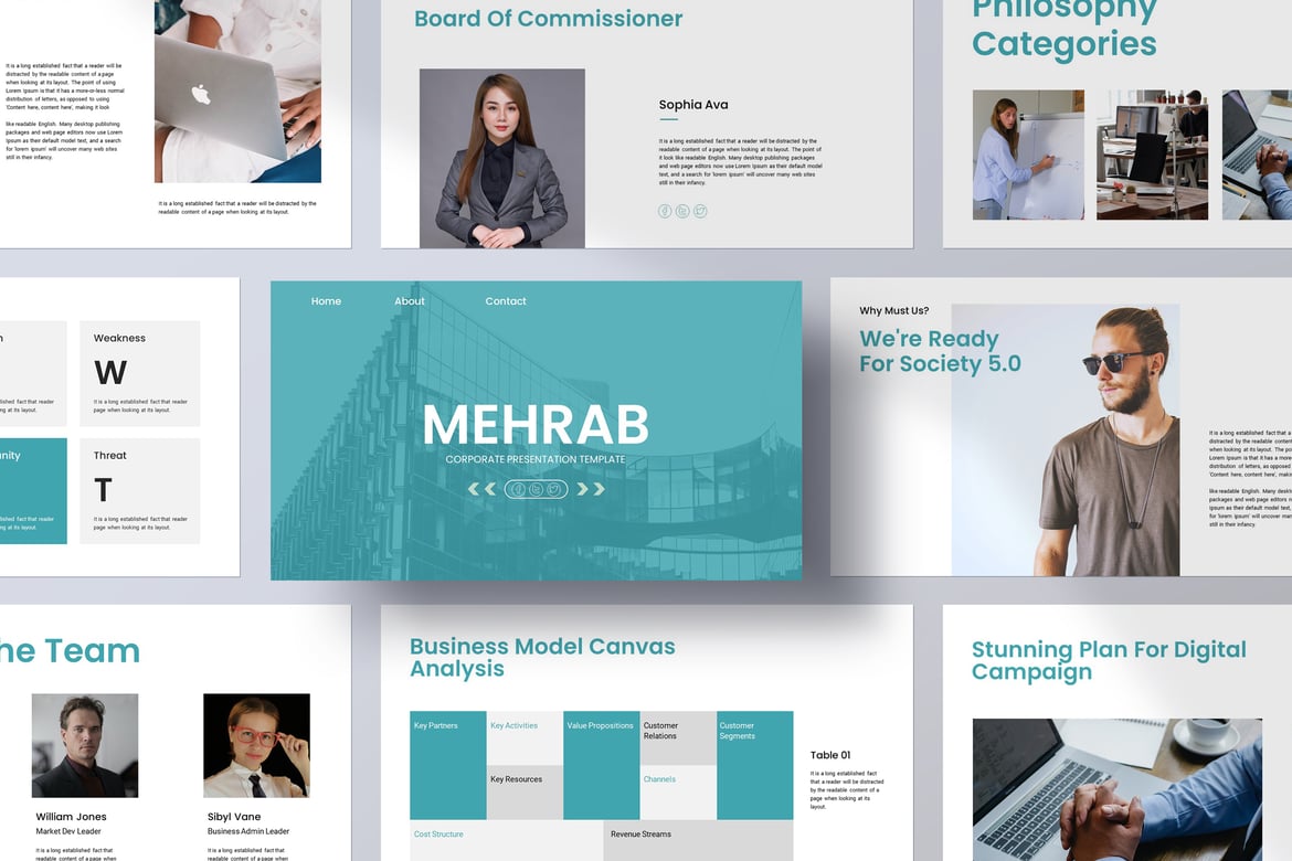 Template Presentasi PowerPoint Korporat yang Menarik dan Profesional