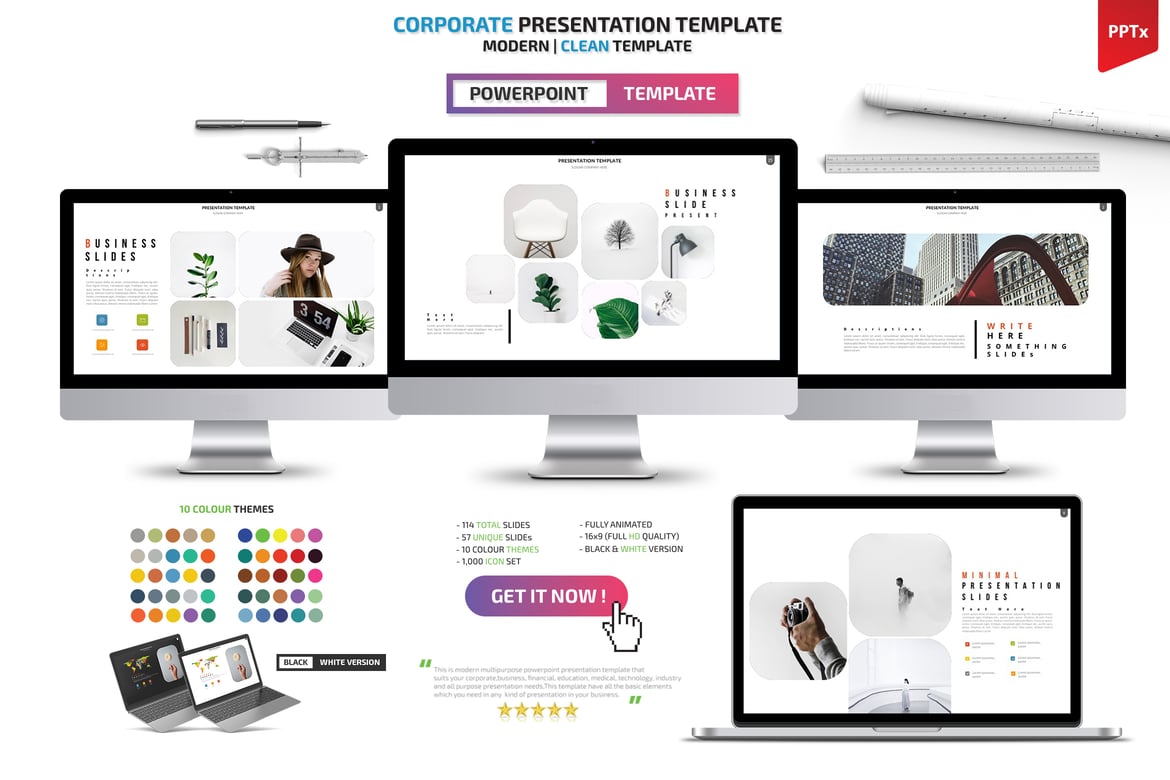 Template Powerpoint Presentasi Korporat yang Profesional