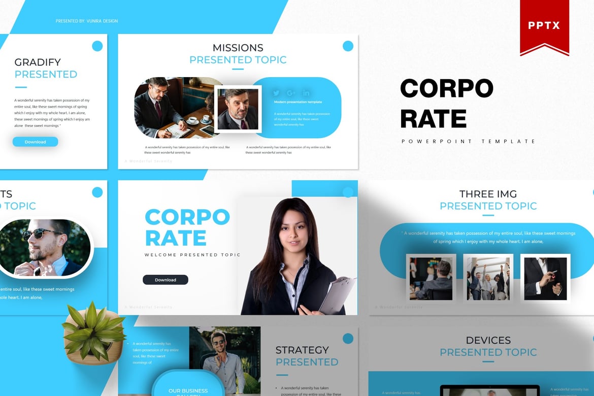Template PowerPoint Korporat yang Menarik dan Profesional