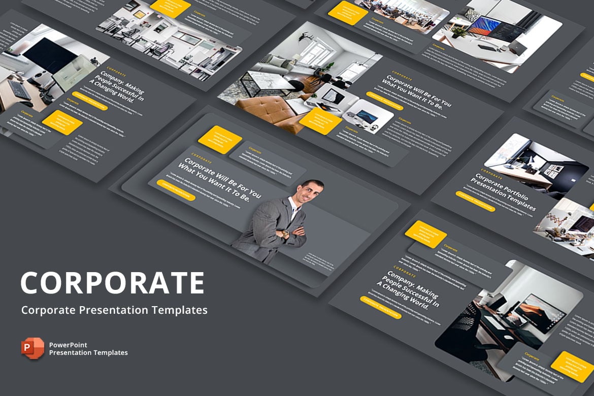 Template Presentasi PowerPoint Korporat yang Menarik