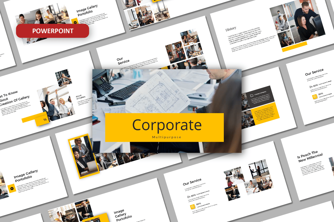 Template Powerpoint Korporat yang Elegan dan Multifungsi