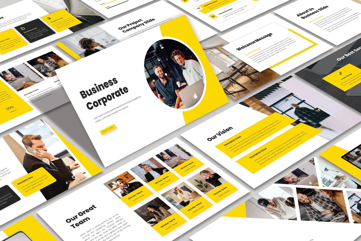 Template Powerpoint Korporat yang Modern dan Kreatif