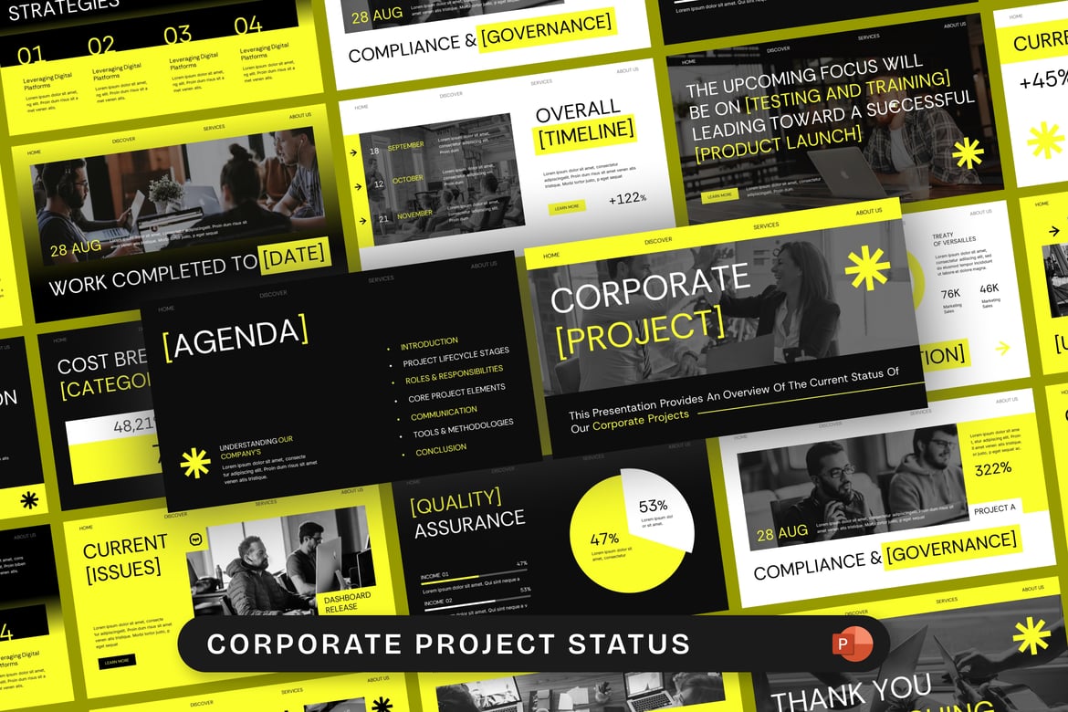 Template Presentasi Status Proyek Korporat yang Profesional