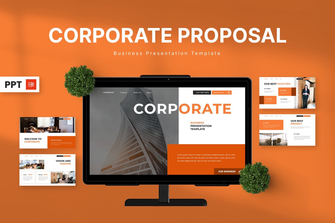 Template Presentasi Powerpoint Korporat yang Menarik
