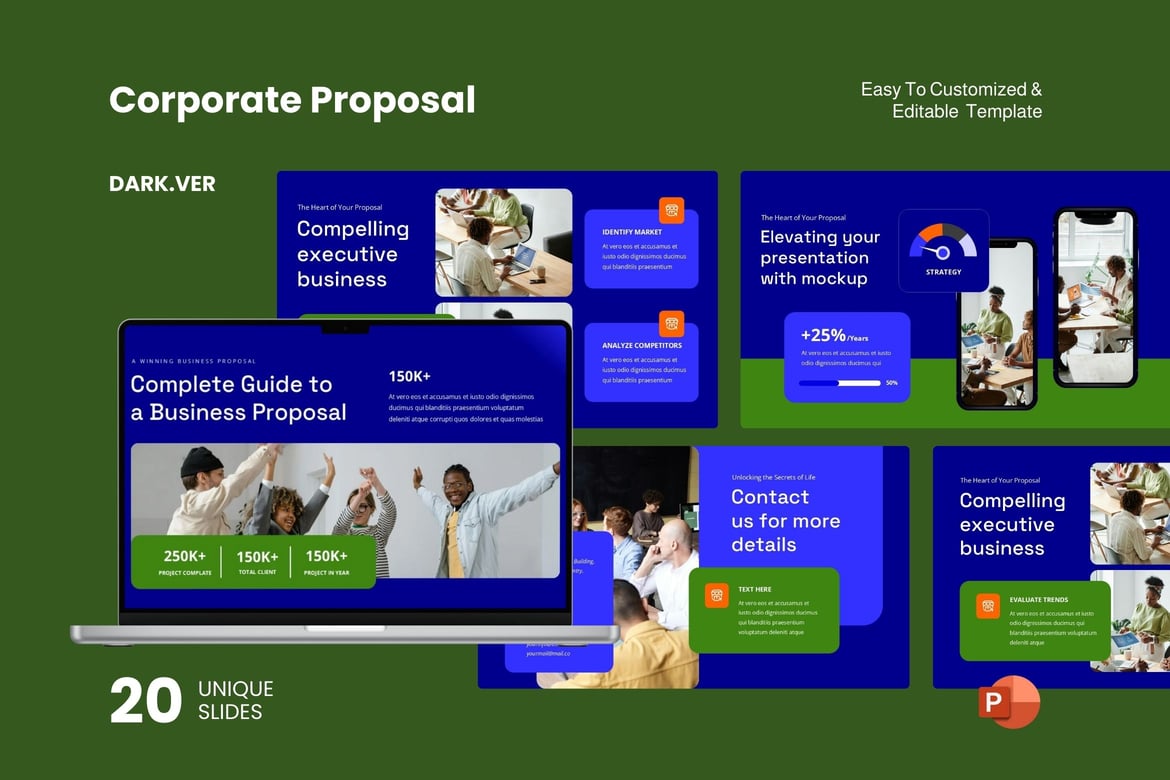 Template Presentasi Proposal Korporat Dark Ver. - Powerpoint Profesional