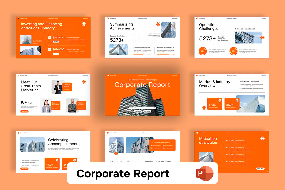 Template Presentasi Corporate Report yang Profesional dan Modern
