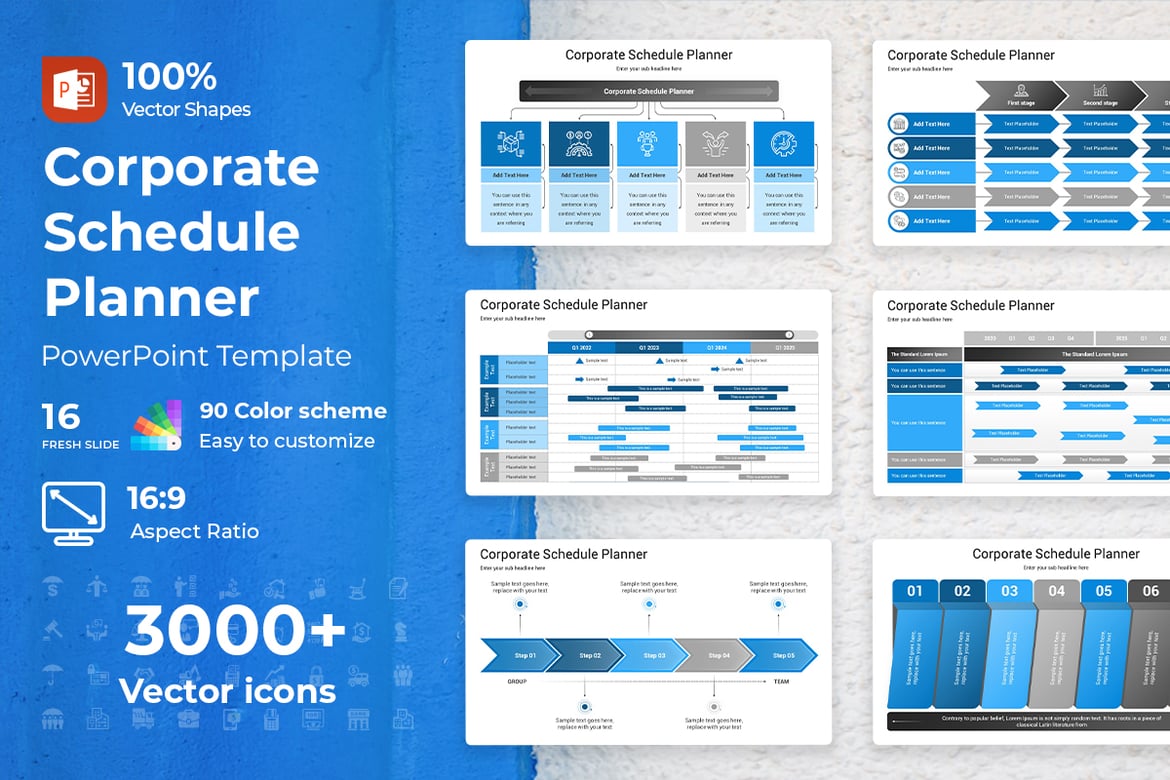 Template PowerPoint Jadwal Korporat yang Menarik dan Profesional