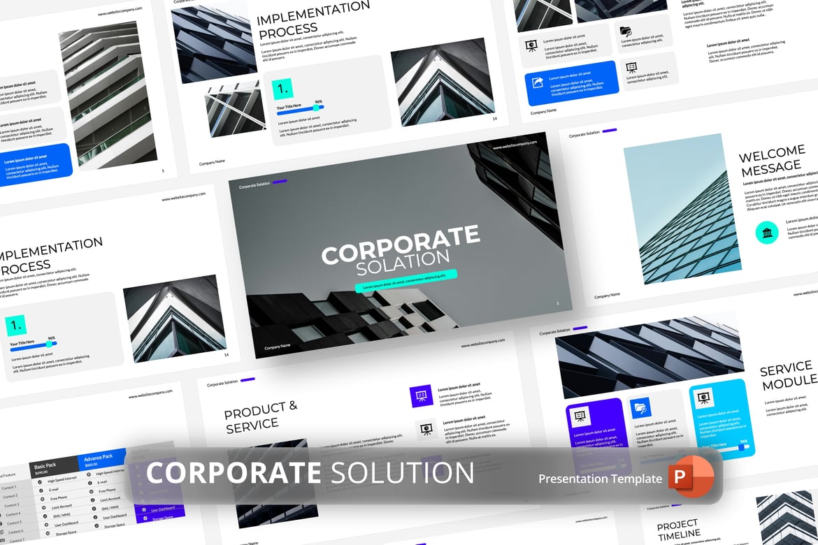 Template PowerPoint Presentasi Korporat yang Profesional