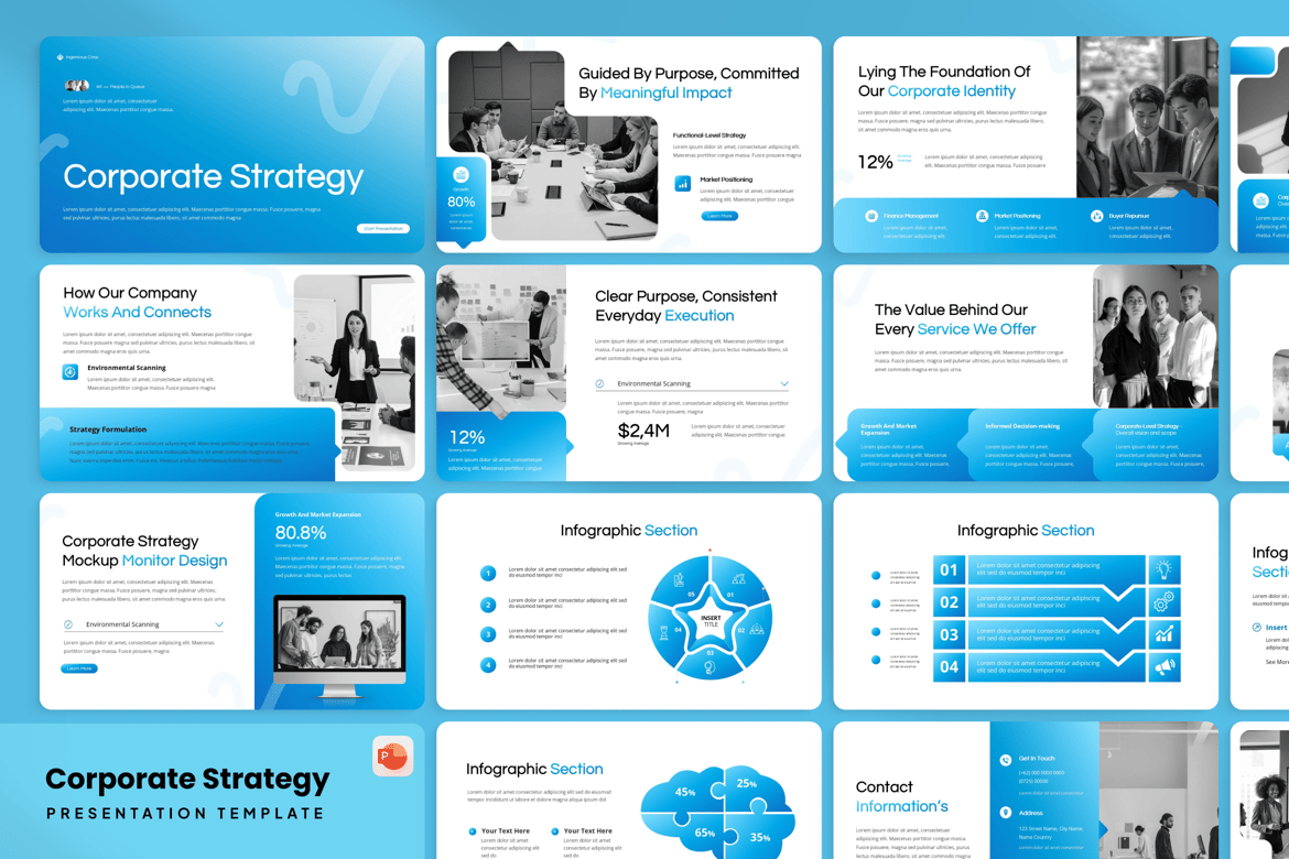 Template PowerPoint Strategi Korporat yang Efektif