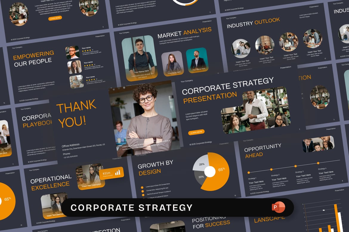 Template Presentasi Strategi Perusahaan yang Modern dan Profesional