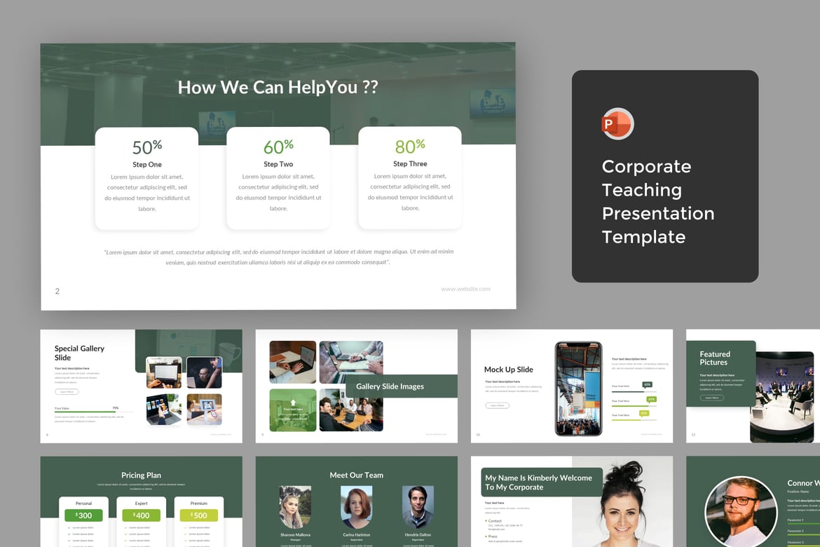 Template PowerPoint Presentasi Korporat yang Menarik